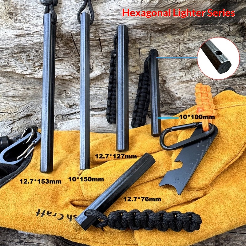 Hand Woven Rope Hexagonal Flin - Fire Starting Kit ulasan dan harga