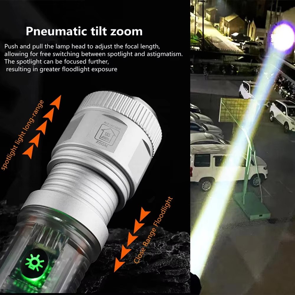 Powerful LED Flashlight With S - Solar Emergency Charger ulasan dan harga