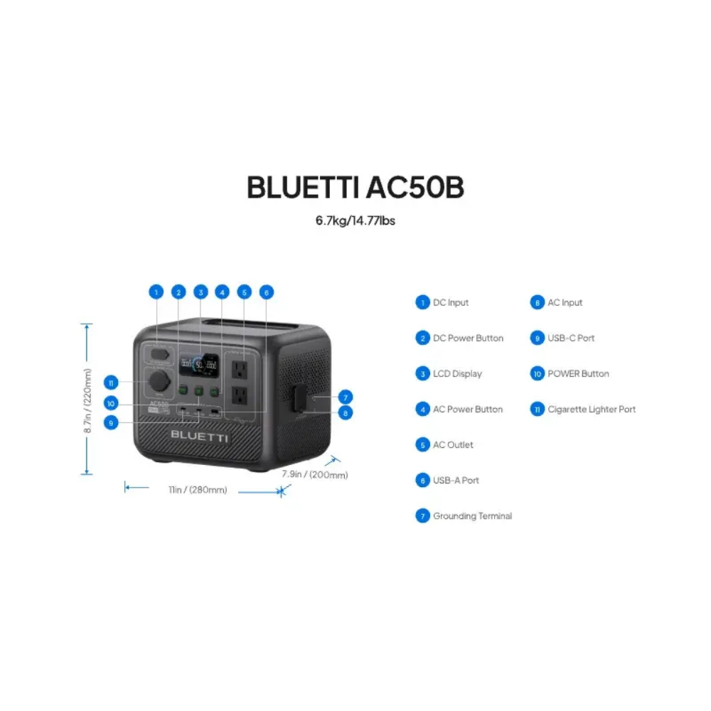 BLUETTI AC50B Portable Power S - Solar Emergency Charger ulasan dan harga