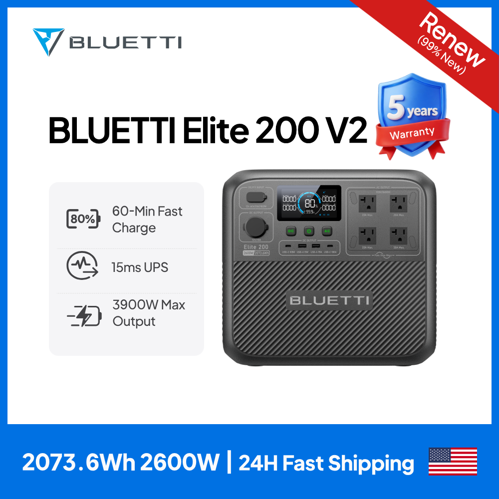 【Renew】BLUETTI Elite 200 V2 Po - Solar Emergency Charger ulasan dan harga