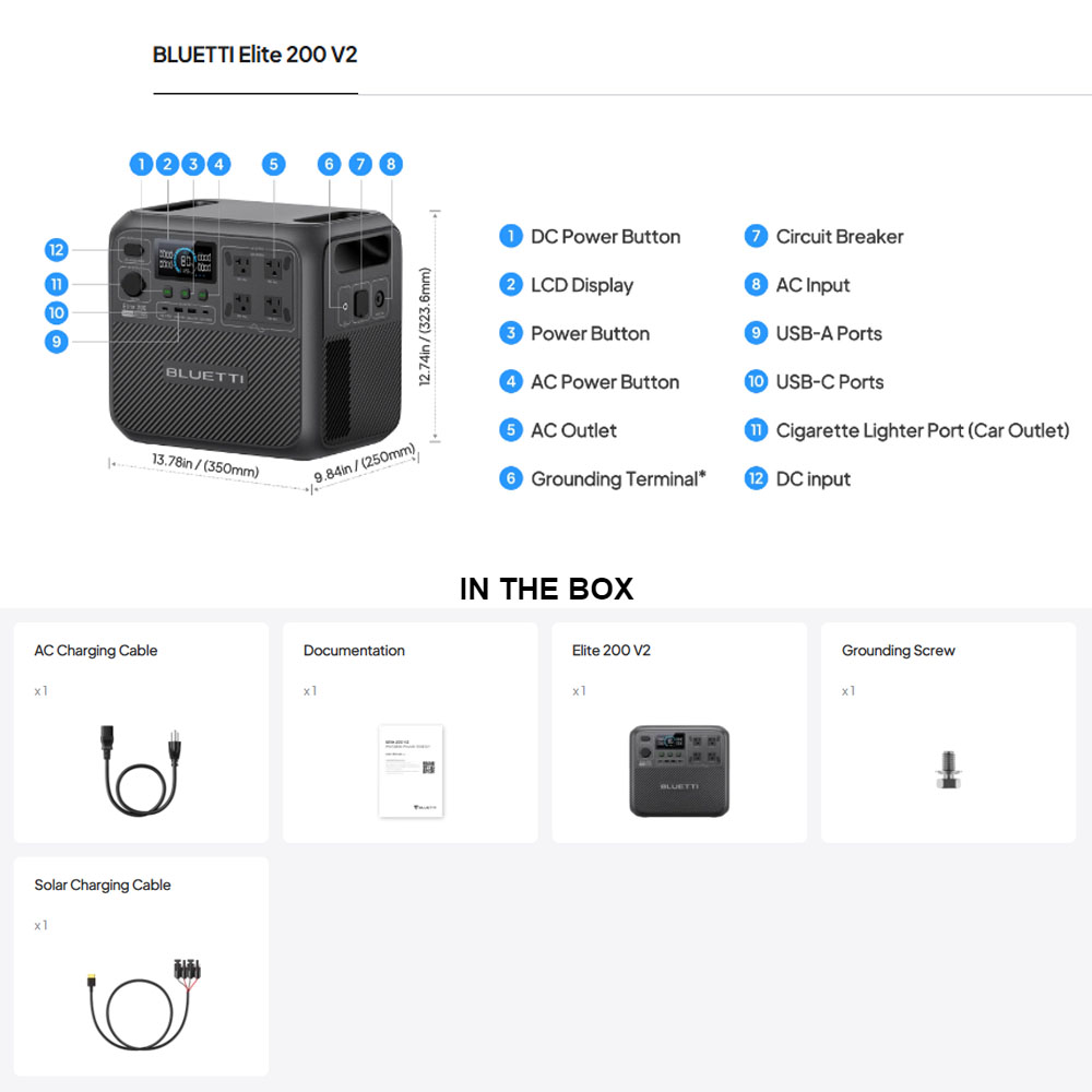 【Renew】BLUETTI Elite 200 V2 Po - Solar Emergency Charger ulasan dan harga