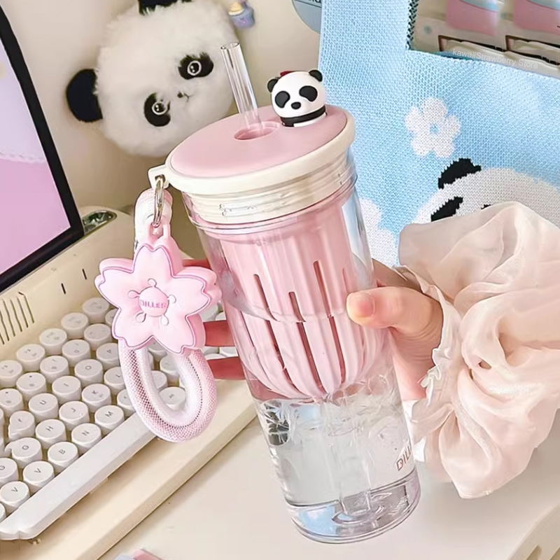 650ml Kawaii Water Bottle With - Water Purification Straw ulasan dan harga